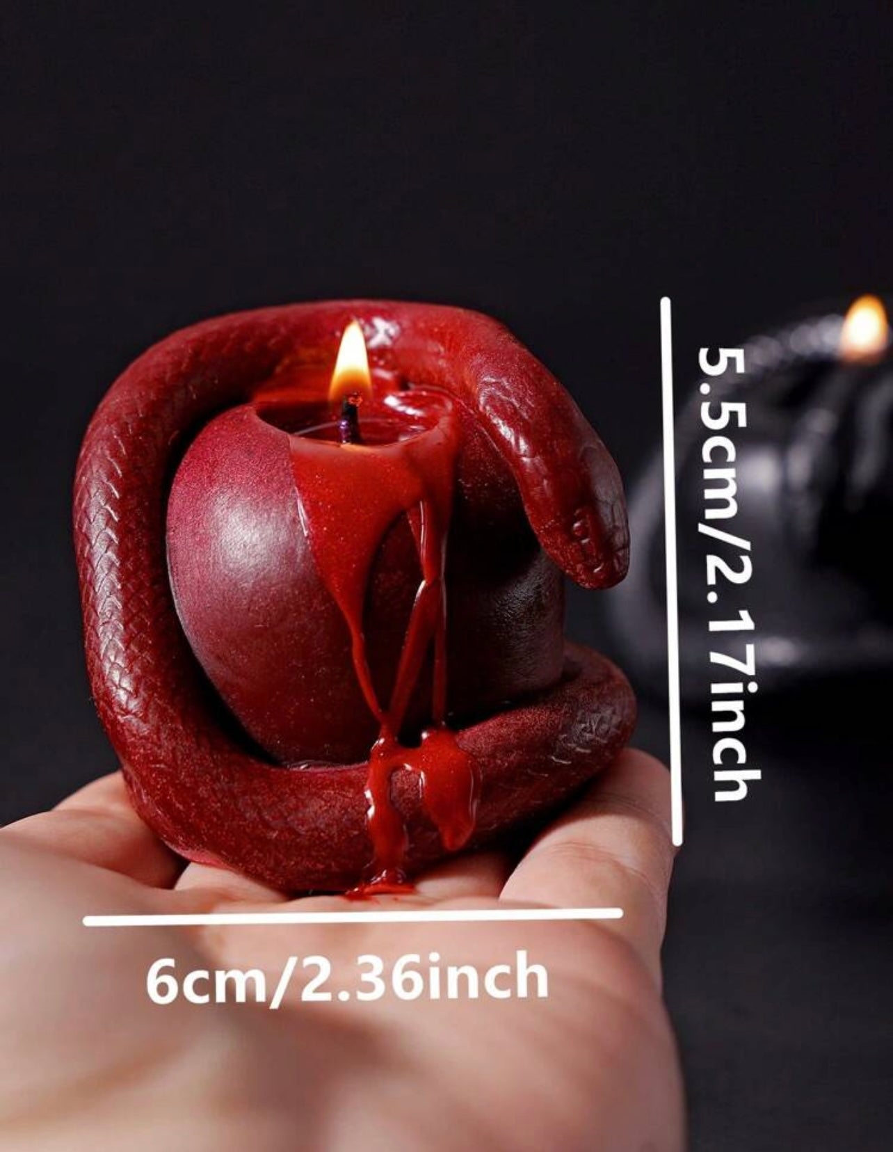 Adam and Eve Red Forbidden Fruit with Snake Candle