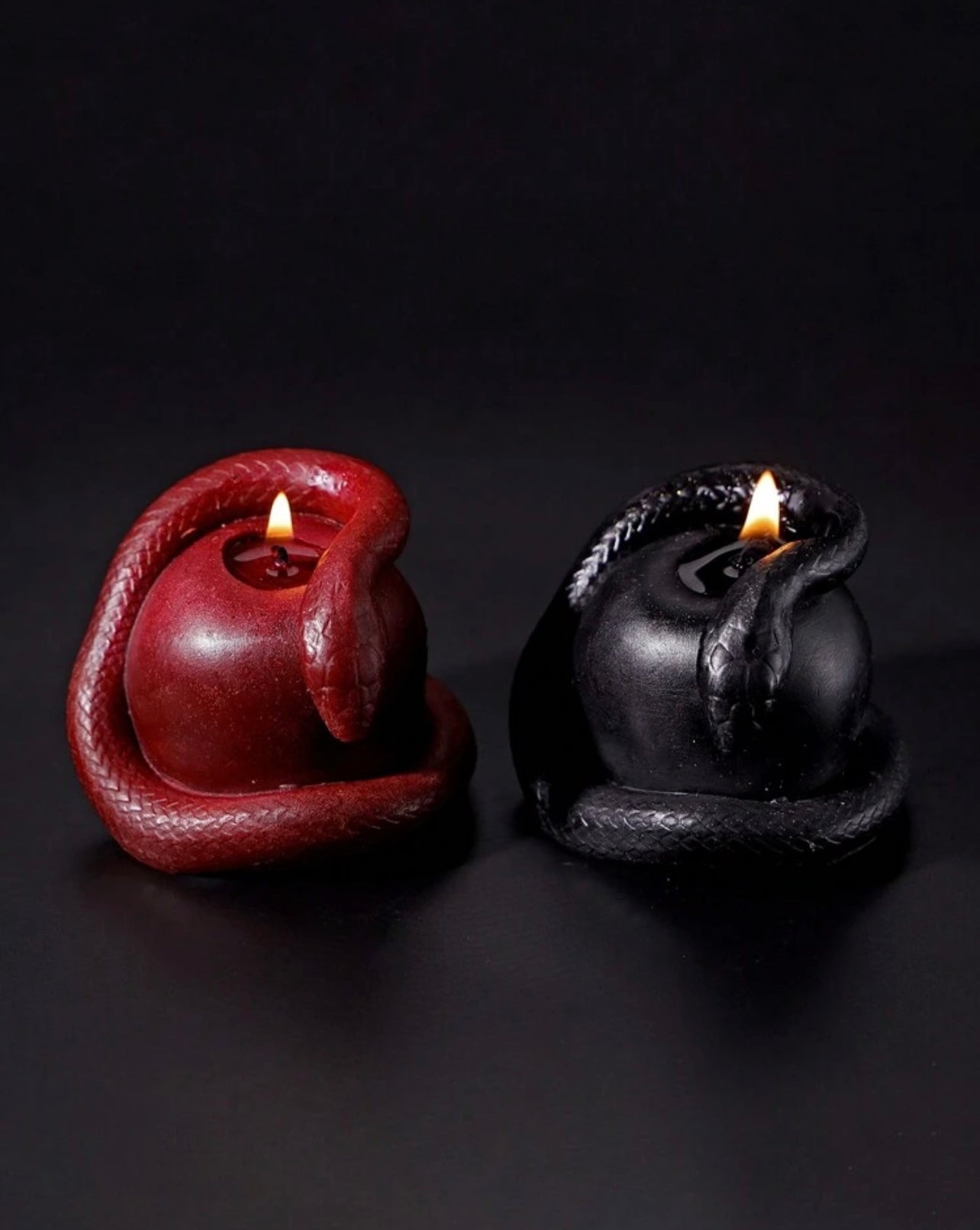 Adam and Eve Red Forbidden Fruit with Snake Candle