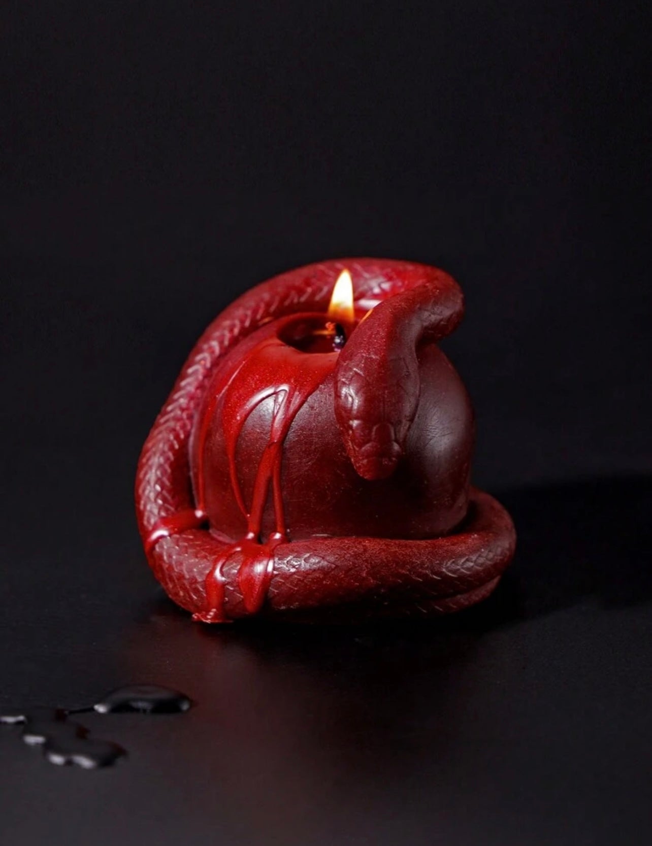 Adam and Eve Red Forbidden Fruit with Snake Candle