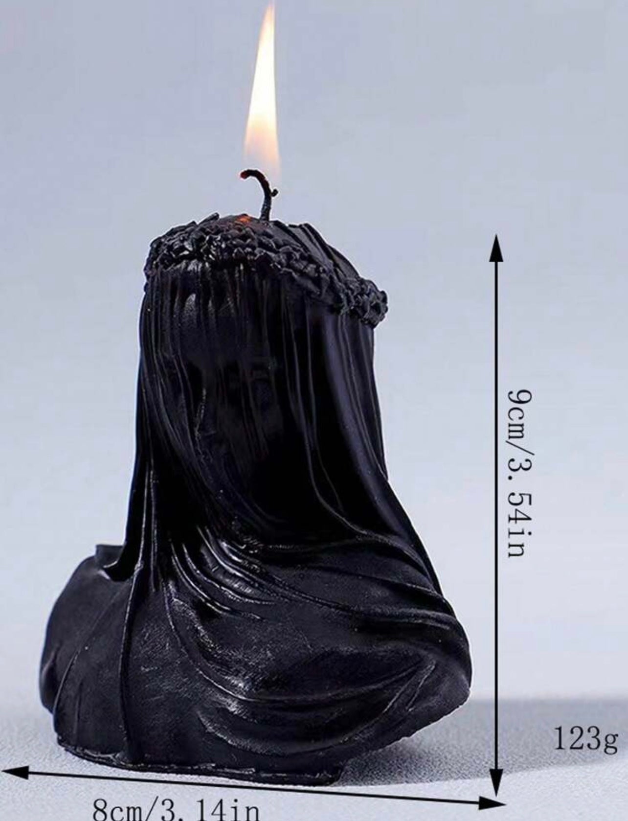 Veiled Woman Black Candle