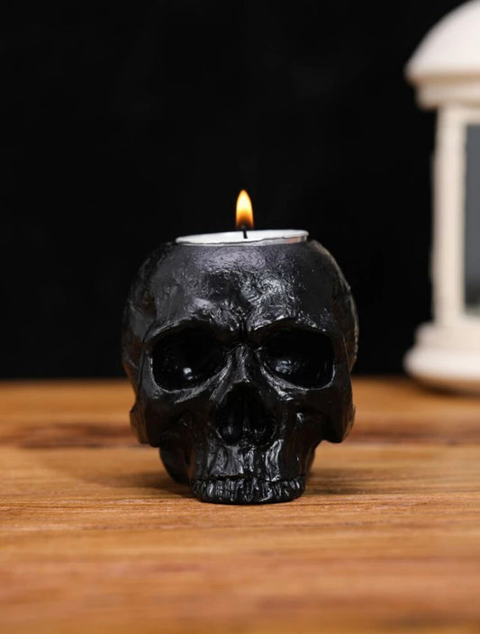 Black Skull Tealight Candle Holder