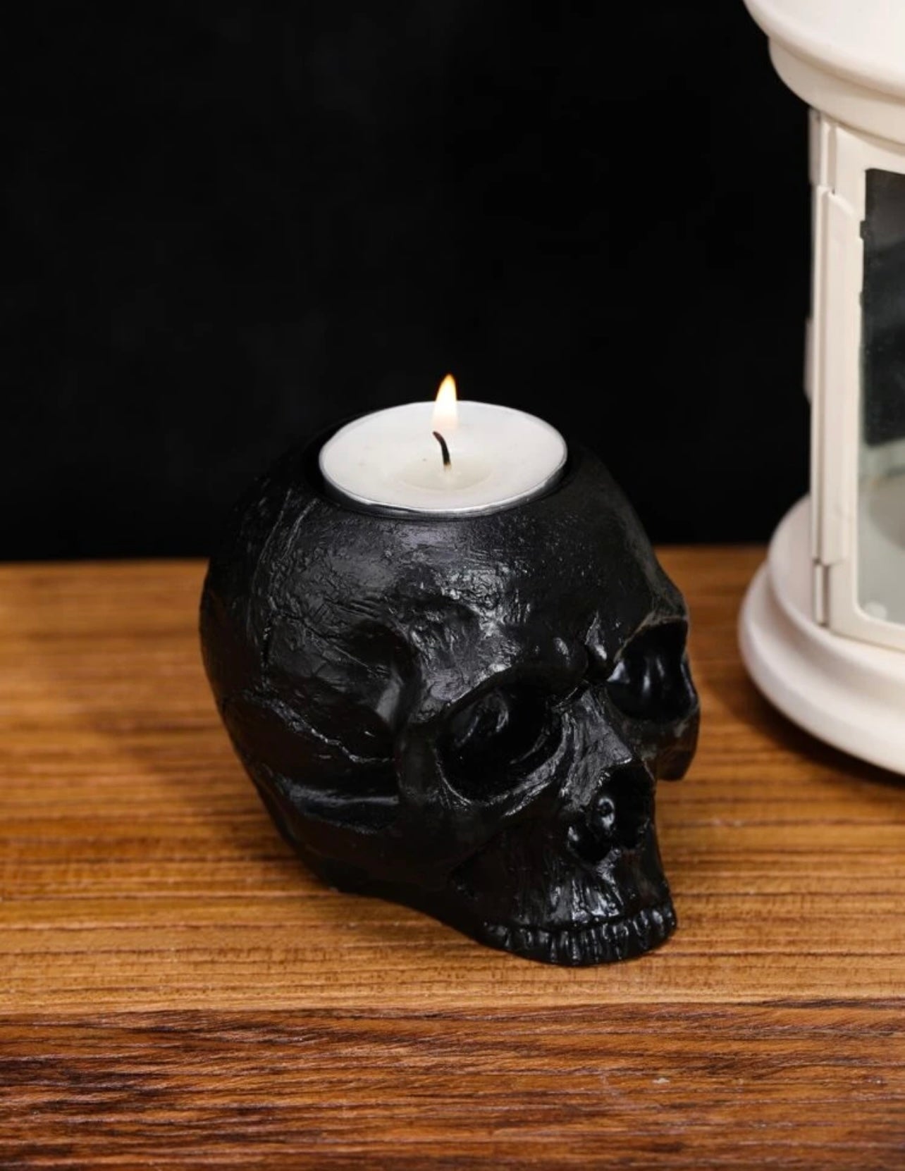 Black Skull Tealight Candle Holder