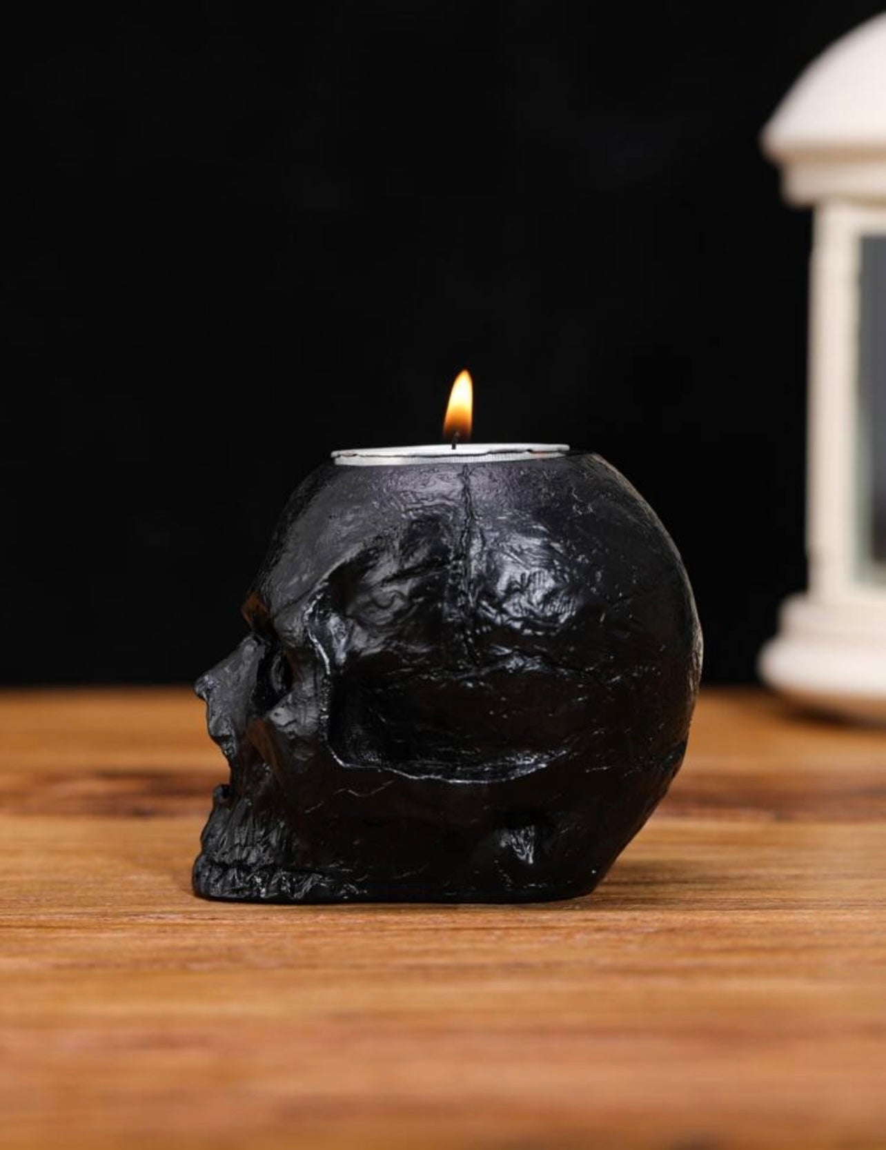 Black Skull Tealight Candle Holder